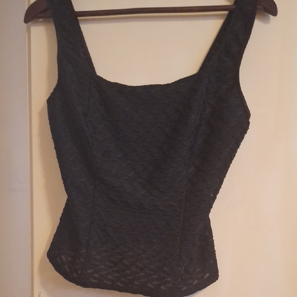 Connected Apparel Black Textured Top